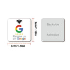 Sticker Google Review - Square - White/Black - 3cm