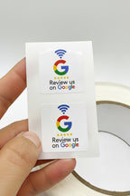 Sticker Google Review - Square - White/Black - 3cm