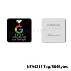 Sticker Google Review - Square - White/Black - 3cm